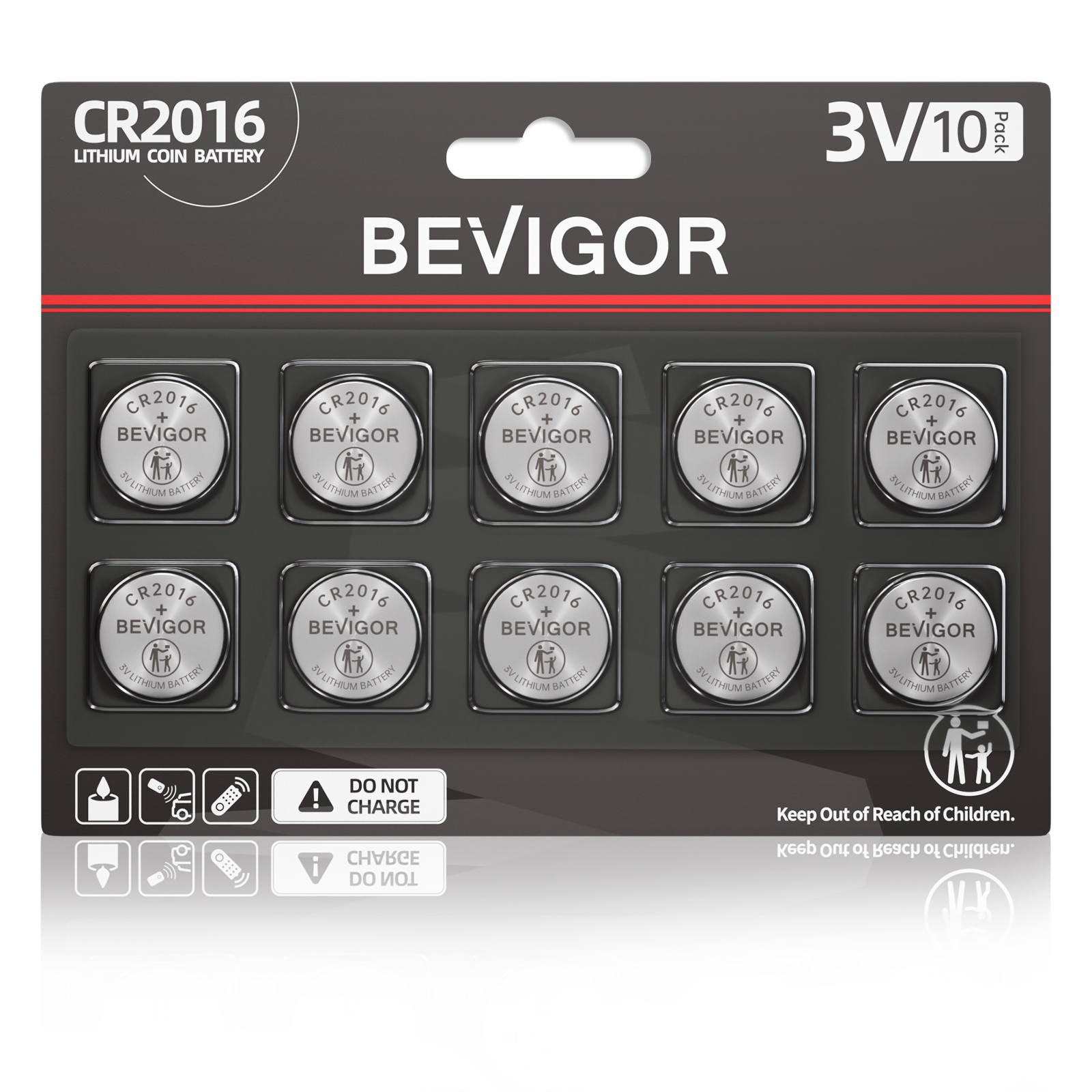 Package of CR2016 lithium coin batteries